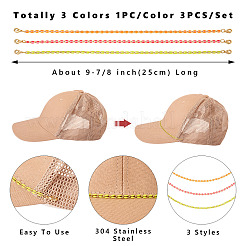3 шт. 3 цвета латунная эмалированная цепочка для изготовления браслета AJEW-TAC00049