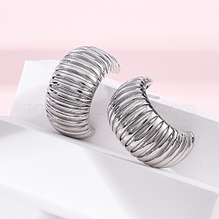 Серьги-гвоздики в форме буквы С из латуни EJEW-R025-35P