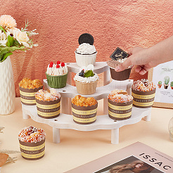 3-ярусные полукруглые деревянные подставки для кексов ODIS-WH0030-89
