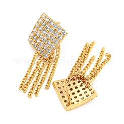 Серьги-гвоздики с ромбами из прозрачного циркония&nbsp;EJEW-P240-01G