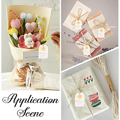 100 шт. прямоугольные бумажные бирки на тему дня рождения с набором из 20-метрового джутового шнура&nbsp;DIY-SP0003-89A