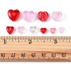 80шт 13 стиля прозрачные окрашенные распылением стеклянные бусины GLAA-FS0001-30