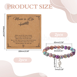 4 шт. браслеты из бусин натуральной императорской яшмы&nbsp;BJEW-ME00005