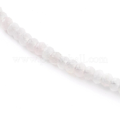 ロンデルナチュラルローズクォーツビーズネックレス  真鍮カニカン付き  ゴールドカラー  16.14インチ（41cm）  3mm&nbsp;NJEW-JN03404-02