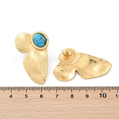 Серьги-гвоздики из нержавеющей стали 304 с синтетической бирюзой для женщин&nbsp;EJEW-U046-16G