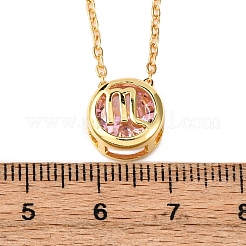 Colliers à chaîne avec pendentif constellation en laiton et zircone cubique pavée&nbsp;LS-NJEW-D334-01G-08