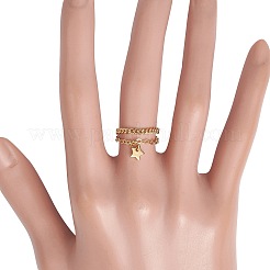 Регулируемые латунные многорядные кольца для пальцев RJEW-JR00864