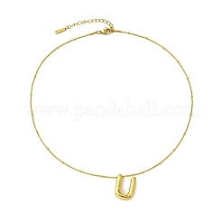 Ionenplattierung (IP) Anfangsbuchstabe 304 Edelstahl Anhänger Halskette&nbsp;NJEW-R265-05G-U