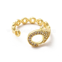 Открытое кольцо-манжета в форме застежки из прозрачного циркония&nbsp;KK-H439-55G