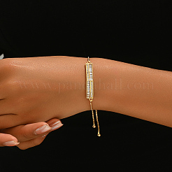 Браслеты-слайдеры с прозрачным кубическим цирконием из латуни с микропаве ZW5320