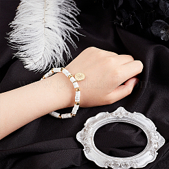 Эластичный браслет из синтетического говлита и латуни&nbsp;BJEW-OC0001-14