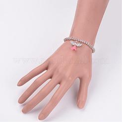 Стекла из бисера браслеты шарма BJEW-JB02309