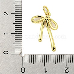 Подвеска с бантом из латуни с микро-паве и прозрачным кубическим цирконием&nbsp;KK-U021-10G-01
