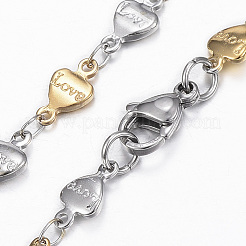 Комплекты украшений из нержавеющей стали 304 с цепочкой в форме сердца SJEW-H103-02GP