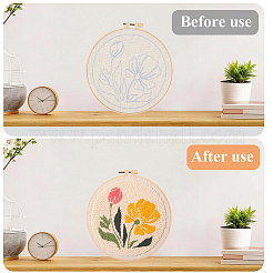 花柄パンチ刺繍スターターキット  刺繍生地と糸を含む  針  パンチペン  スレッダー  刺繍フープ  指示シート  ミックスカラー  295x294x1mm&nbsp;DIY-WH20007-743B