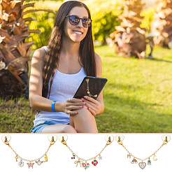 3pcs décorations de pendentif en alliage d'émail&nbsp;HJEW-UN00131