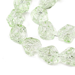 電気メッキガラスビーズセット  ナゲット  淡緑色  13.5~14x13~13.5x10mm  穴：1mm  約45個/連  24.21インチ（61.5cm）&nbsp;EGLA-N012-08G