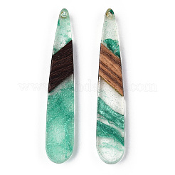 Большие подвески из прозрачной смолы и орехового дерева&nbsp;X-RESI-ZX017-26