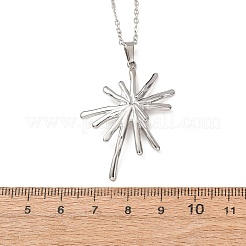 Collares con colgante de flor de acero inoxidable 304 y cadena de cable para hombres y mujeres&nbsp;NJEW-K308-05G-P