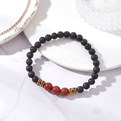 Braccialetti elastici con perline rotonde in pietre preziose naturali e sintetiche per uomo e donna&nbsp;BJEW-JB12263