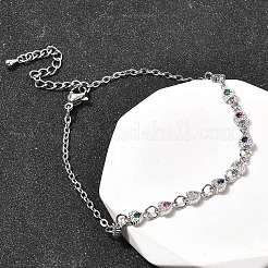 Латунь микро проложить кубического циркония браслеты ссылку&nbsp;BJEW-H639-10P