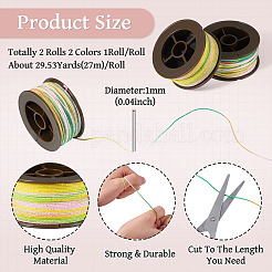 2 Rolle 2 Farben segmentgefärbte runde Polyester-Drehschnüre&nbsp;OCOR-TA0003-65A