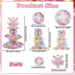 2шт 3-х ярусная бумажная подставка для кексов&nbsp;DIY-DC0003-92A