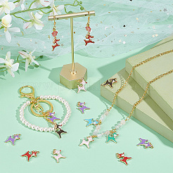 60шт 6 цвета сплава эмалевые подвески&nbsp;ENAM-PH0002-78