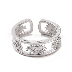 Прозрачные кубические циркониевые открытые кольца-манжеты с глазом RJEW-P083-02P