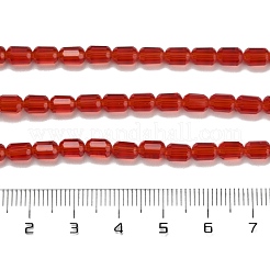 透明ガラスビーズ連売り  ファセットバレル  ファイヤーブリック  5~6x4mm  穴：1mm  約78~81個/連  15.94''~18.82''（40.5~47.8センチメートル）&nbsp;GLAA-G112-05C