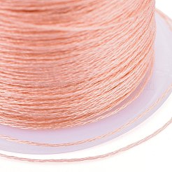 ポリエステル編組メタリック糸  DIYの編みこみのブレスレット作りと刺繡のために  ライトサーモン  0.4mm  6プライ  約54.68ヤード（50m）/ロール&nbsp;OCOR-I007-B-41