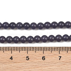 Naturels teints en blanc perles de jade brins&nbsp;GG-CBAEB22-B01-4mm-03