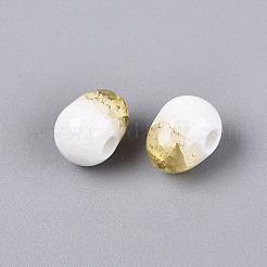 Perles de porcelaine de craquements main&nbsp;PORC-Q008-06B-02