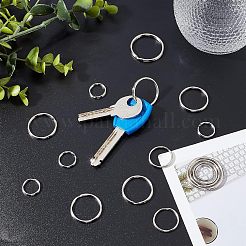 80個4スタイルアイアンスプリットキーリング  プラチナ  15~30x2~3mm  内径：12~26mm  20個/スタイル&nbsp;IFIN-NB0001-47