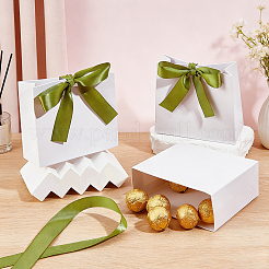 Boîtes à bonbons en papier avec ruban jaune-vert&nbsp;CON-WH0177-002A