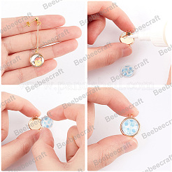 24 pz. 2 colori incastonati in cabochon per ciondolo in ottone&nbsp;KK-BBC0028-69