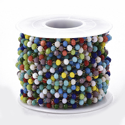 Ручные граненые стеклянные бисерные цепи CHS-T003-06G