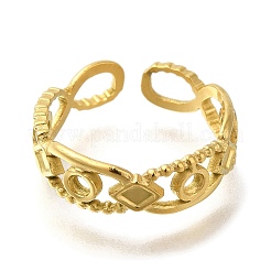 Ионное покрытие (ip) 304 нержавеющая сталь открытые манжетные кольца компоненты RJEW-U017-04G