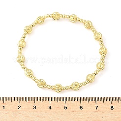 Латунные круглые бусины эластичные браслеты для женщин и мужчин BJEW-Z129-01G