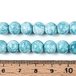 Chapelet de perles en verre baking paint&nbsp;DGLA-N016-8mm-08