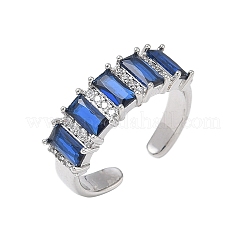Anelli aperti con polsino in ottone micro pavé di zirconi cubici per donna&nbsp;RJEW-L343-16P