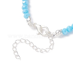 4 шт. браслеты из двухцветного стекла и бусин ручной работы в технике лэмпворк для женщин BJEW-TA00692