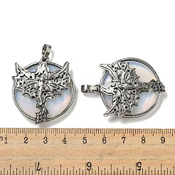 Плоские круглые подвески с опалитом&nbsp;G-F766-05AS-02