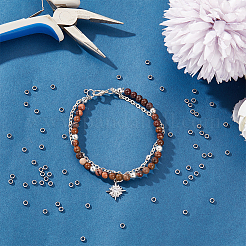 100 шт. 201 нержавеющая сталь разделительные бусины&nbsp;STAS-UN0059-49