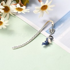 Закладки из цинкового сплава из натуральных и синтетических драгоценных камней AJEW-JK00173