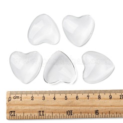 Cabochons cardiaques de verre transparent&nbsp;GGLA-R021-30mm