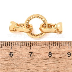 Fermoirs repliables en laiton micro pave zircone cubique transparente&nbsp;KK-CBA25B2-03G