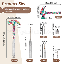 Набор молотков из латуни и железа с цветочным принтом TOOL-WH0030-07P