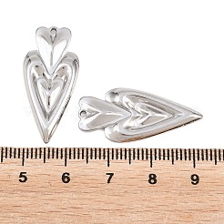 バレンタインデー 304 ステンレススチールペンダント  ハートチャーム  ステンレス鋼色  29.5x13.5x2mm  穴：1.2mm&nbsp;STAS-L317-15P