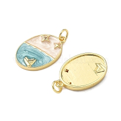 Кулоны с эмалью из латуни с прозрачным кубическим цирконием&nbsp;KK-G536-23G